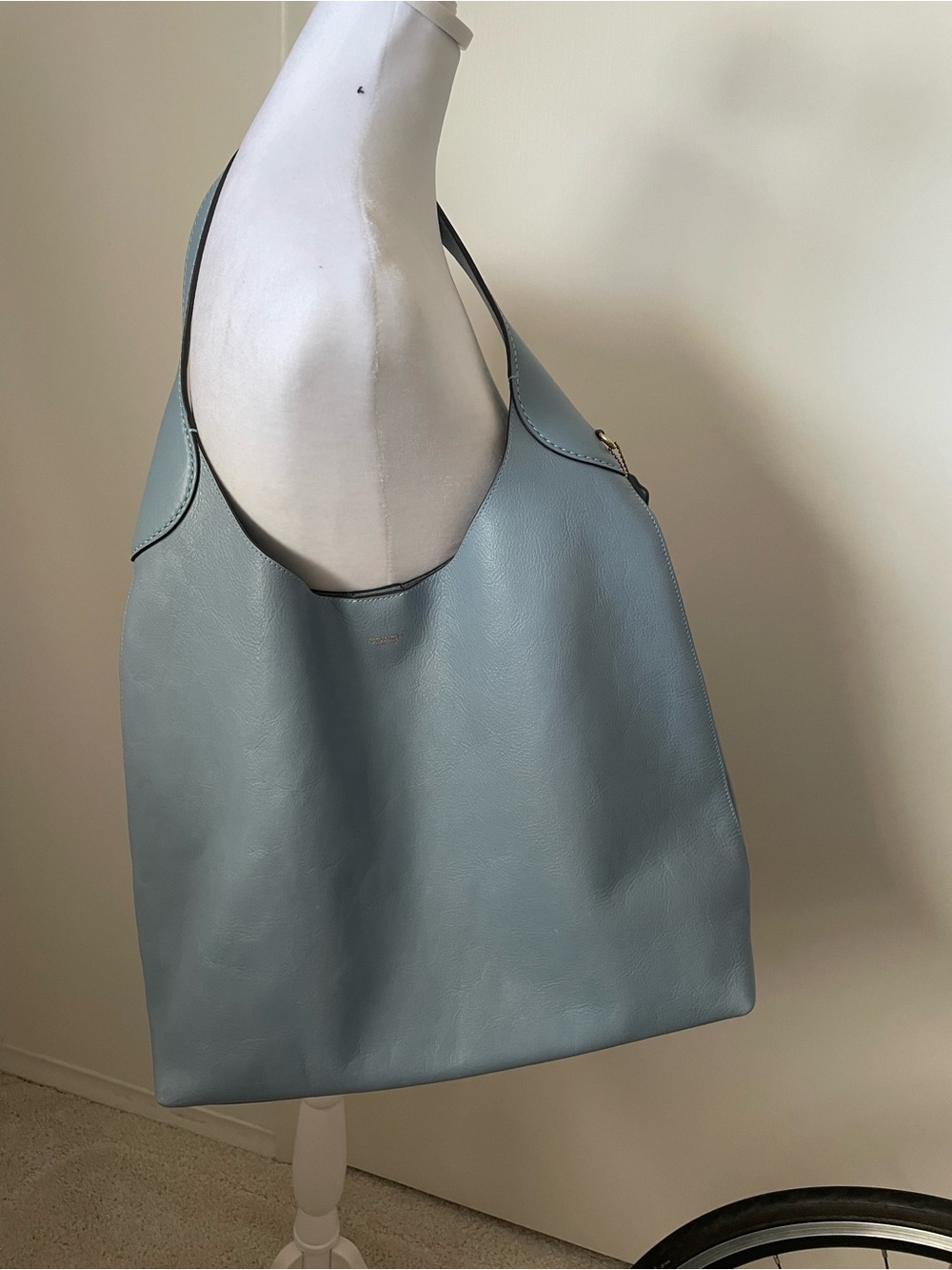 Coach Light Blue Leather Shoulder Tote